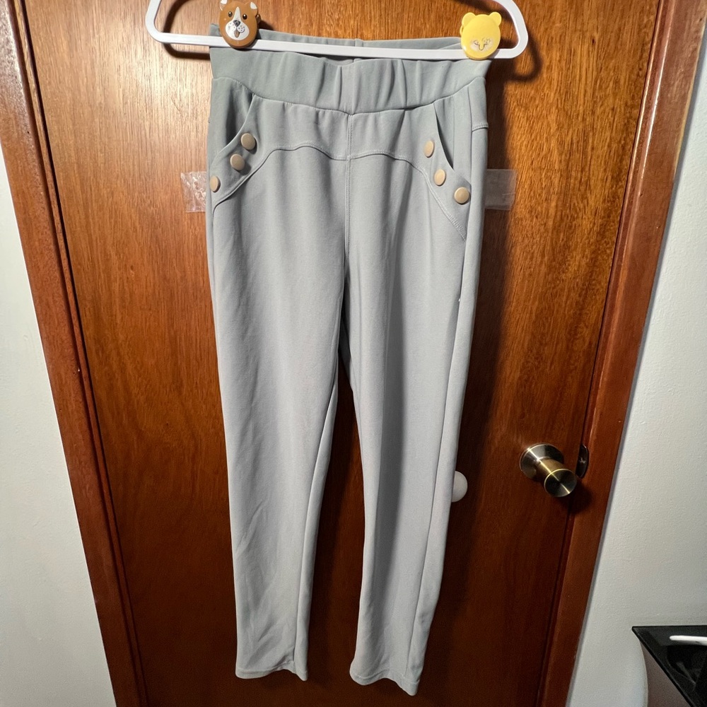 Unknown brand gray stretch leggings size L/XL
